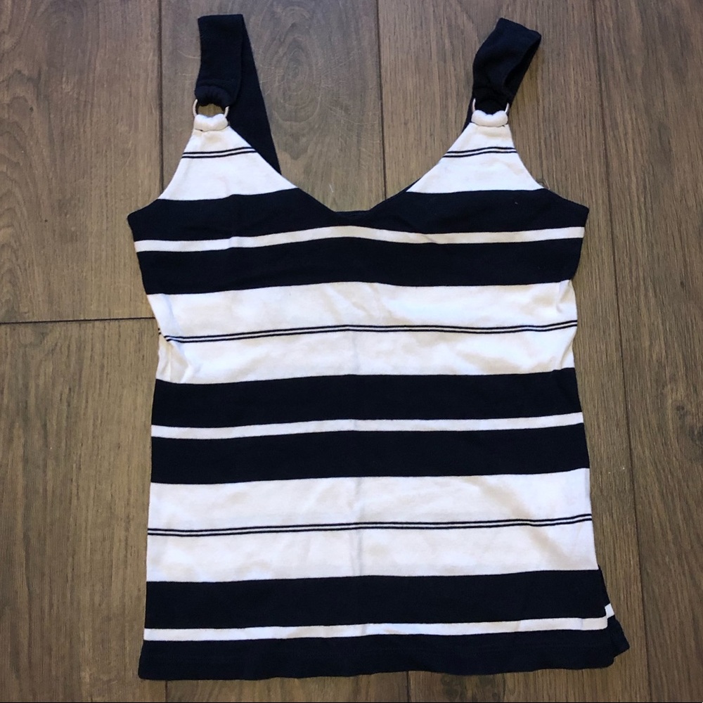 NWOT Chaps navy/white tank top